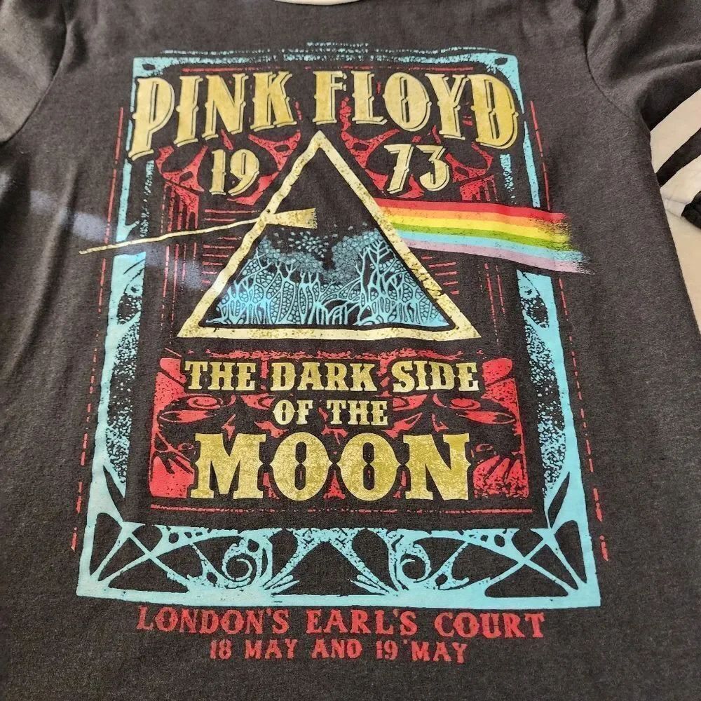 Liquid Blue Pink Floyd The Dark Side Of The Moon Tshirt With Graphics Size Large - Picture 2 of 5